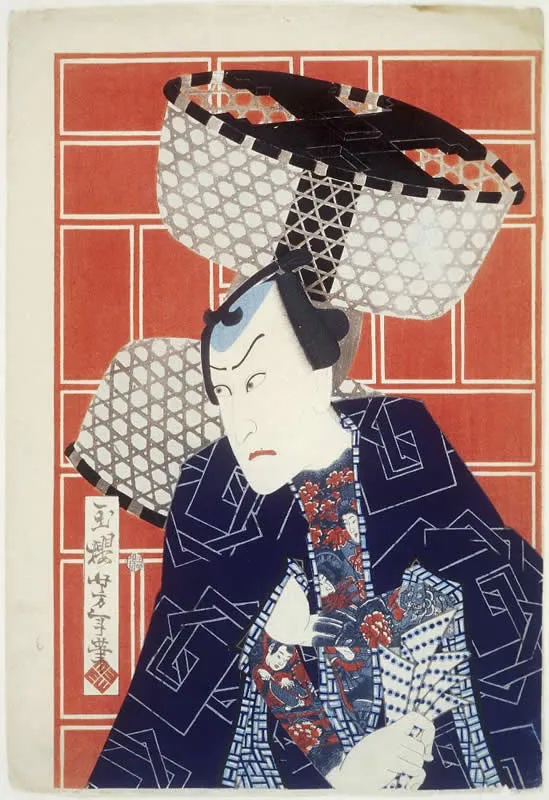 Kawarazaki Gonjūrō as a tattooed fireman