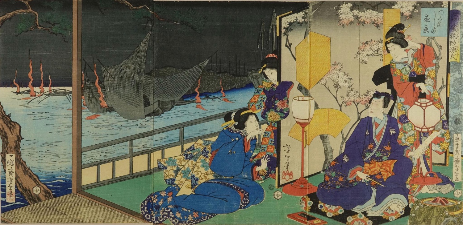 The Night View of Tsukudashima, Tsukioka Yoshitoshi