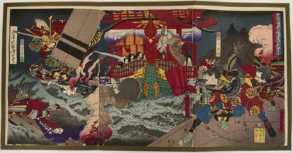 The great battle between the Genji and the Heike at Yashima